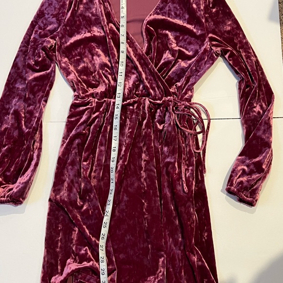 TheGET Mini Wrap Dress Maroon Size Small - Picture 5 of 8
